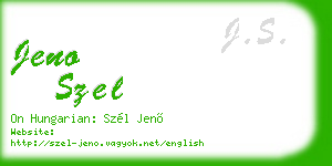 jeno szel business card
