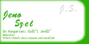 jeno szel business card